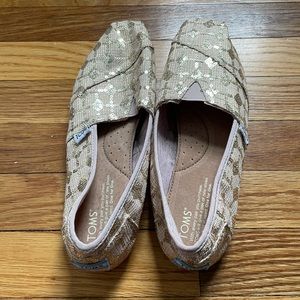Toms pink and gold glitter shoes size 9.5
